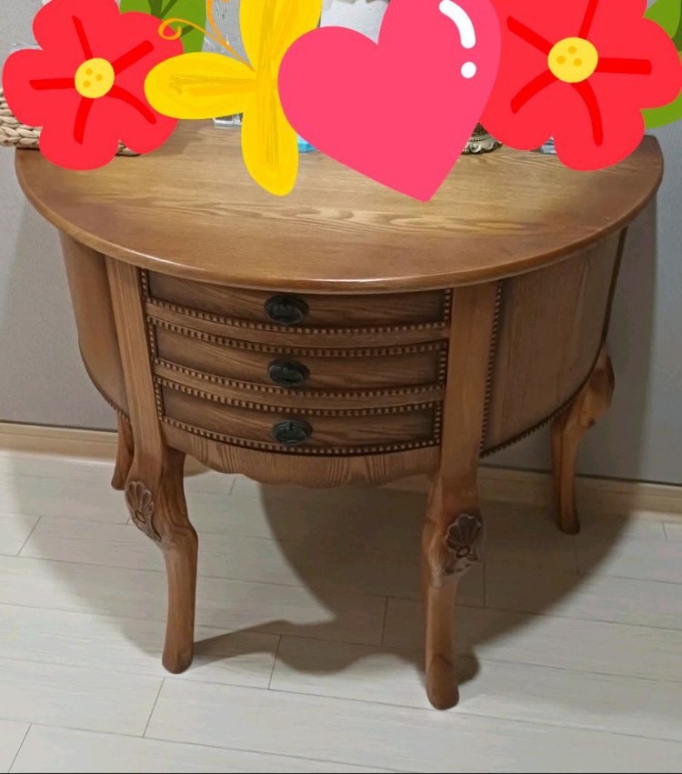 원목 반달형 서랍장테이블 협탁 79*74 안산근교 새솔동 직거래 이미지