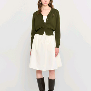 제너럴아이디어 카키 가디건 s