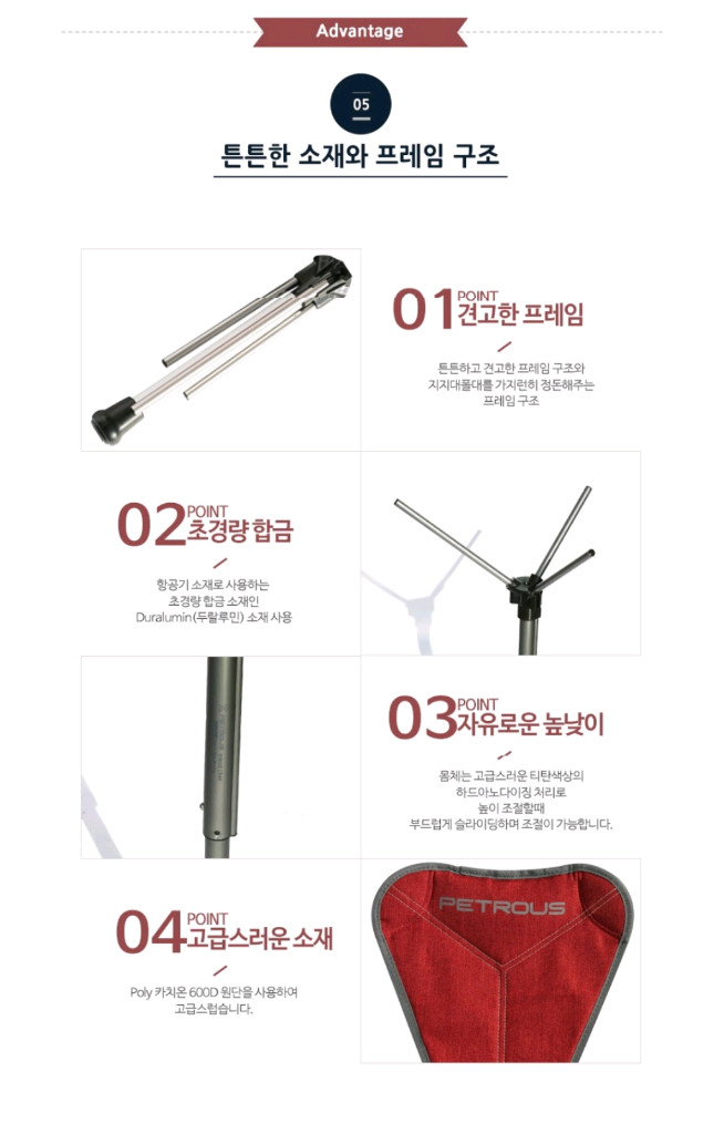 패트로스 캠핑 백패킹용 점보유니포드체어 이미지