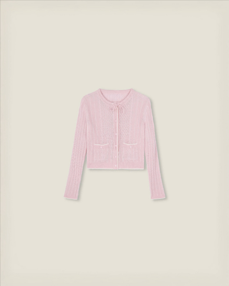 르플레인 코츠 니트 가디건 베이비 핑크 1차 정가 cots knit cardigan--0