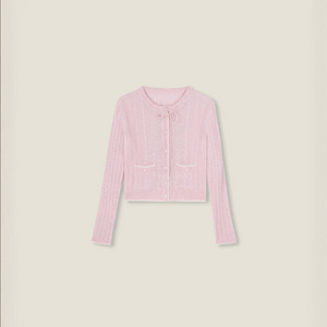 르플레인 코츠 니트 가디건 베이비 핑크 1차 정가 cots knit cardigan