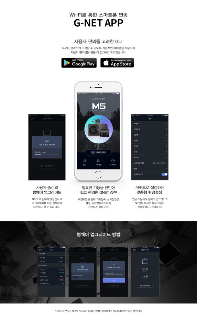 지넷 M5 블랙박스 (2채널) 이미지