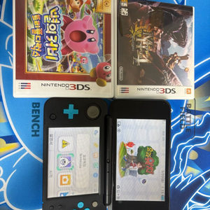 닌텐도 new 2ds xl +요괴워치 칩, 몬스터헌터, 별의커비 곽팩 이미지