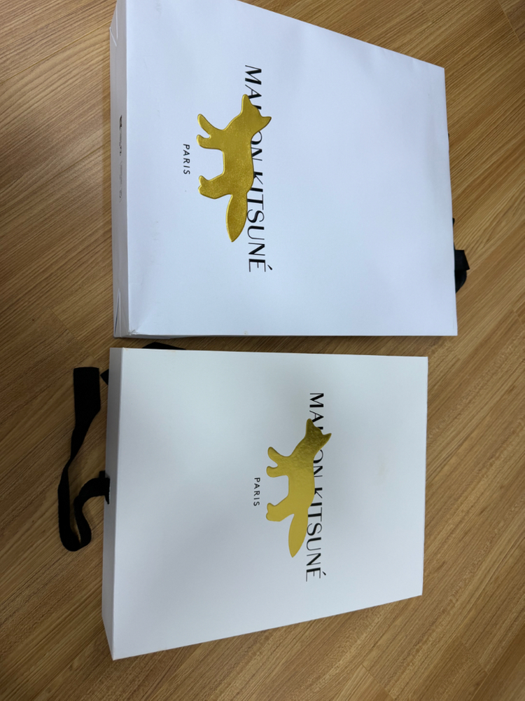 메종키츠네 종이가방 상자 박스 선물포장용 속지 쇼핑백--1