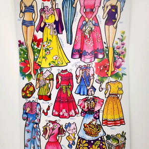 추억의 옛날 종이인형 옷입히기 일괄