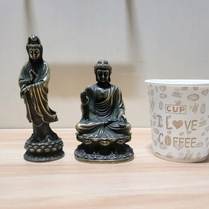 불교예술) 황동 불상 석가모니, 관세음보살 부처님 2점 일괄 이미지