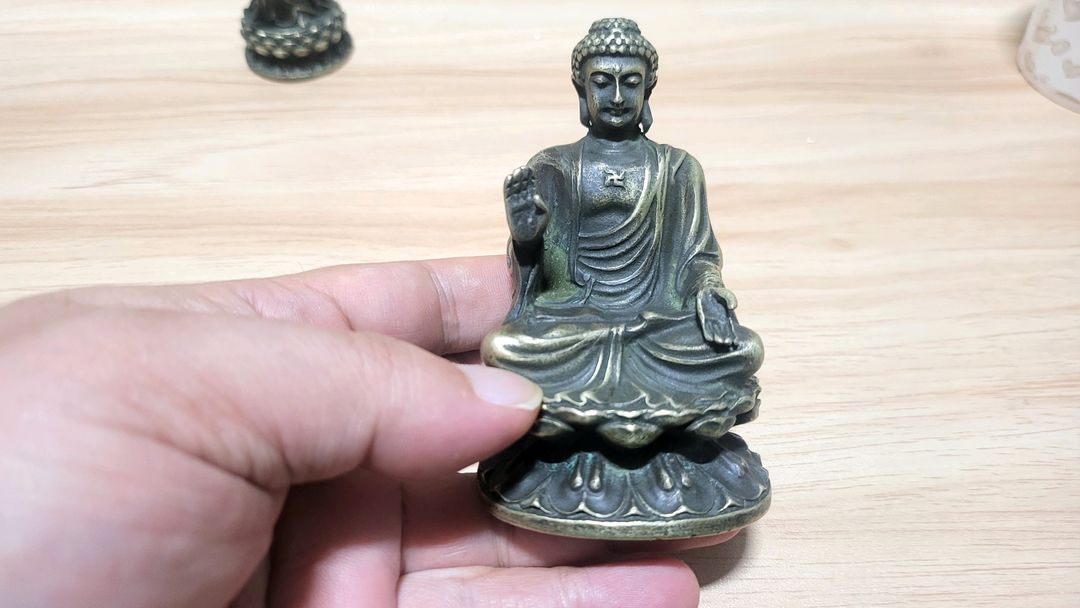 불교예술) 황동 불상 석가모니, 관세음보살 부처님 2점 일괄 이미지