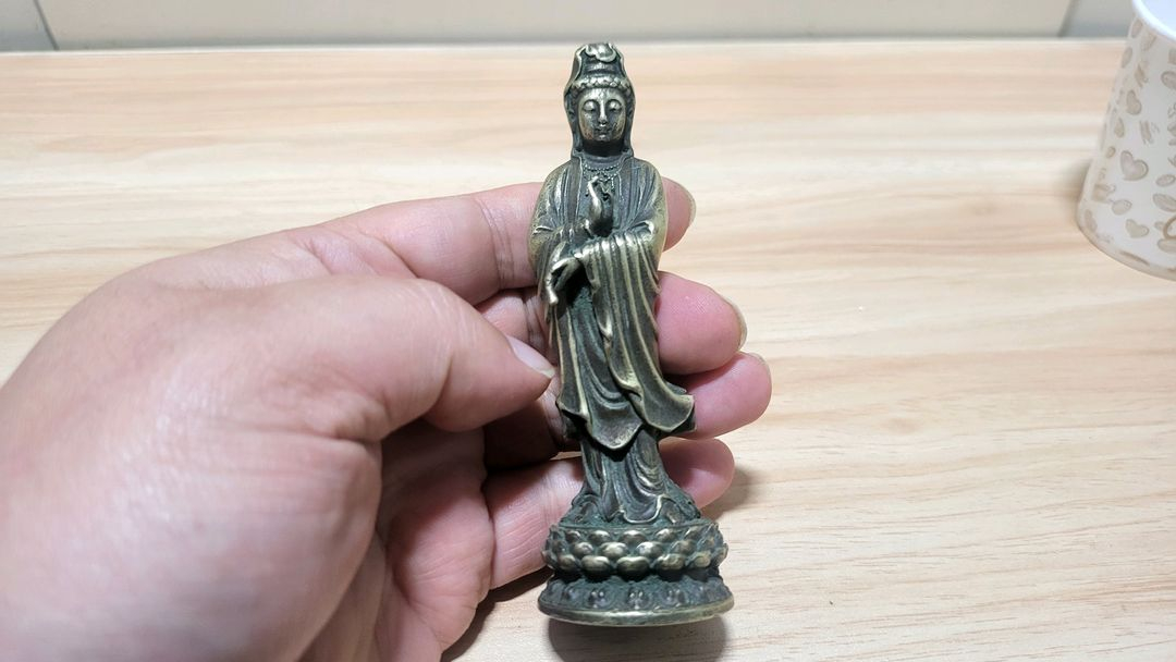 불교예술) 황동 불상 석가모니, 관세음보살 부처님 2점 일괄 이미지