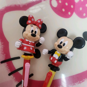 도쿄 디즈니랜드 미키마우스 미니마우스 액션 볼펜 세트 이미지