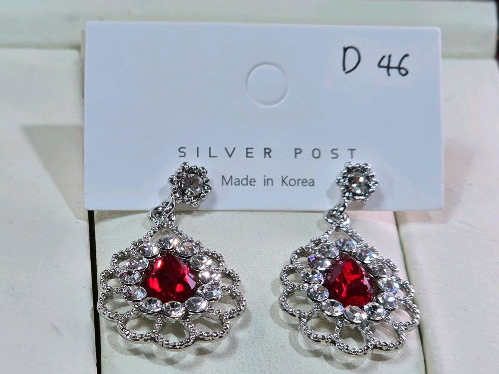 큐빅셋팅 드롭귀걸이--5