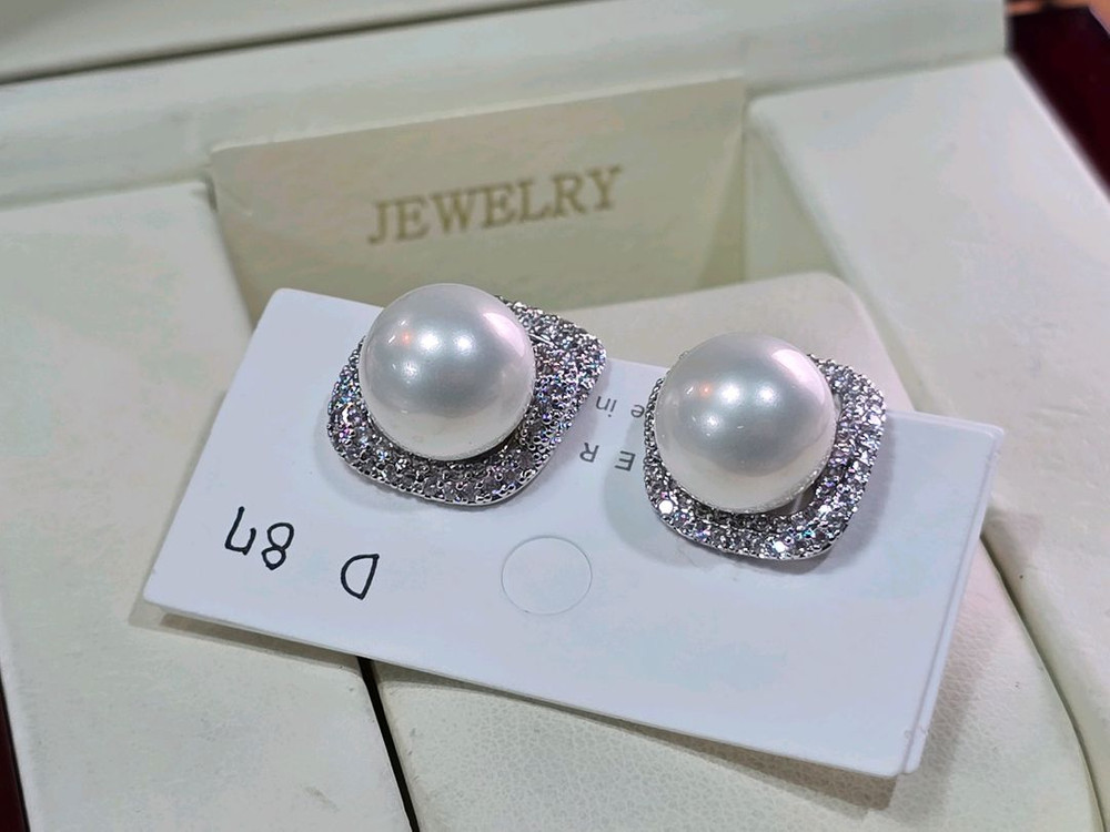 큐빅셋팅 925은침 드롭귀걸이--3