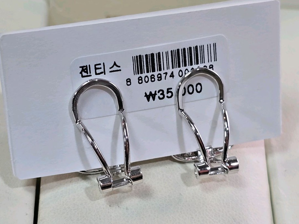 큐빅셋팅 925은침 드롭귀걸이--4