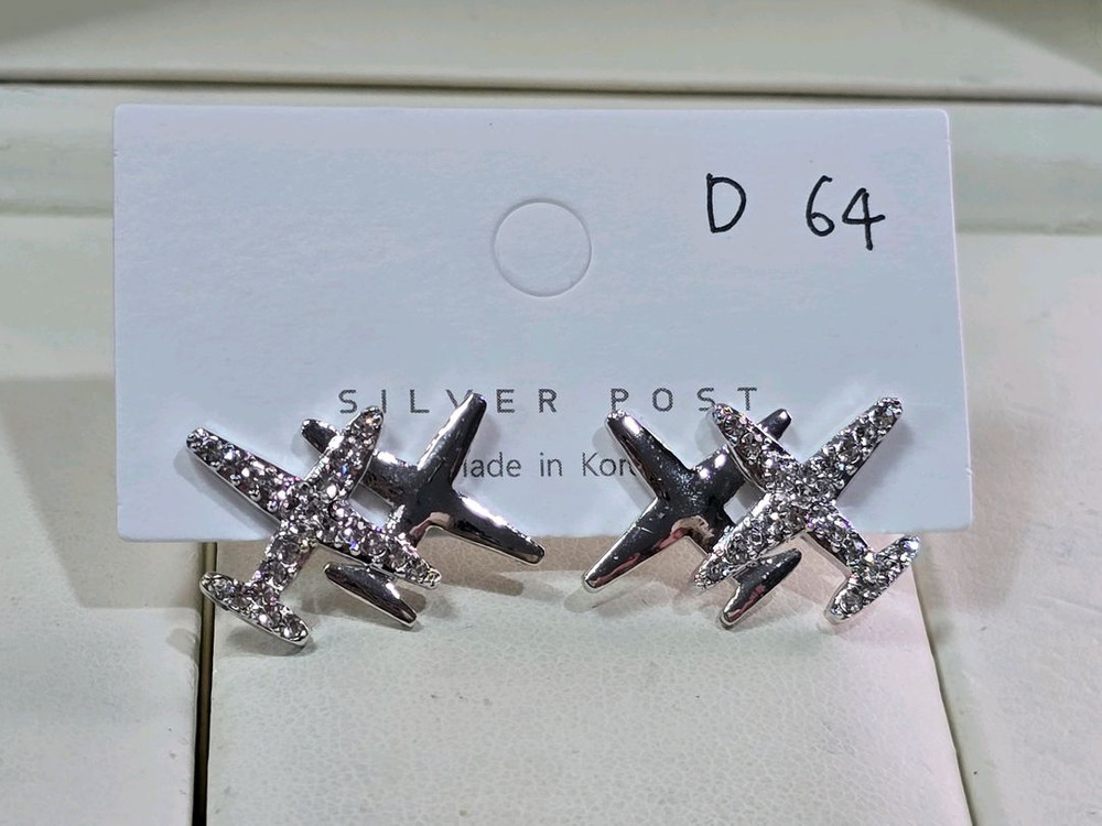 큐빅셋팅 925은침 드롭귀걸이--8