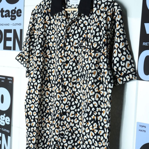 (M-L) 브랜드빈티지 반팔셔츠 남방 레오파드 얇은 이미지