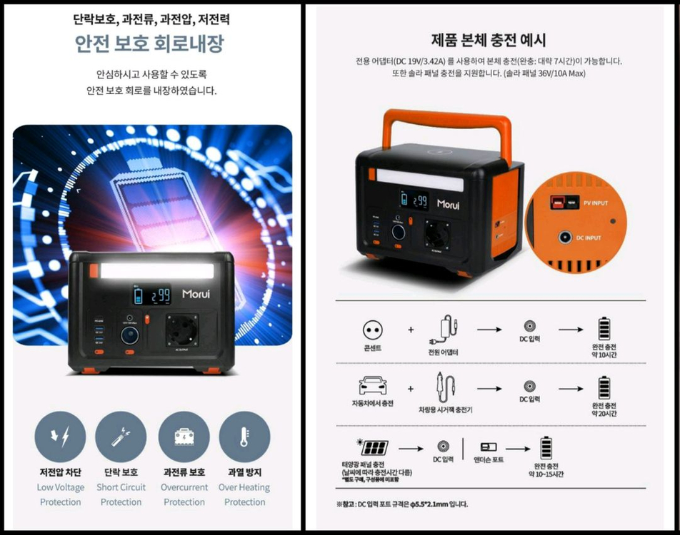 최저가] 새제품 파워뱅크 MC600 PRO 대용량 배터리 캠핑용품 모루이 충전기 캠핑 차박 보조배터리 콘센트 가전 이미지