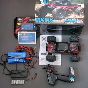 ECX RUCKUS 1/18 4WD 몬스터 트럭, 국민 급속 충전기 IMAX B6 80W, DC12V 파워서플라이