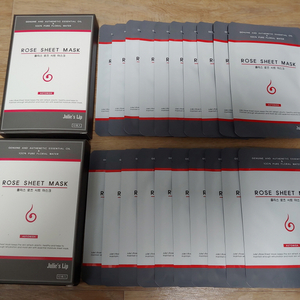 줄리스립 마스크팩 로즈 20매 미개봉 새제품 줄리스 로즈 시트 마스 모공수축팩 수분공급팩 이미지