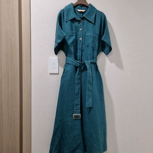 까사렐 린넨 혼방 에메랄드 원피스 이미지