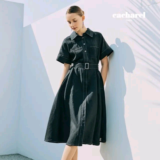 까사렐 린넨 혼방 에메랄드 원피스 이미지