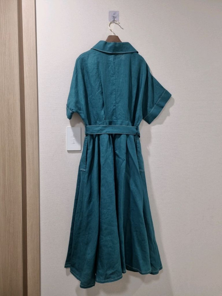 까사렐 린넨 혼방 에메랄드 원피스 이미지