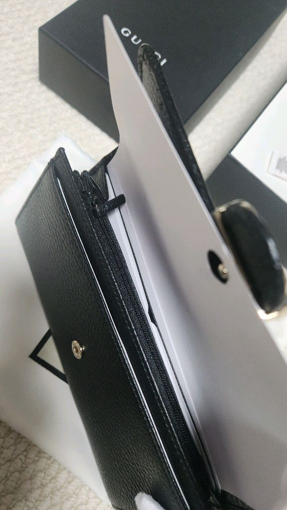 구찌 GG 인터로킹 장지갑 블랙 이미지