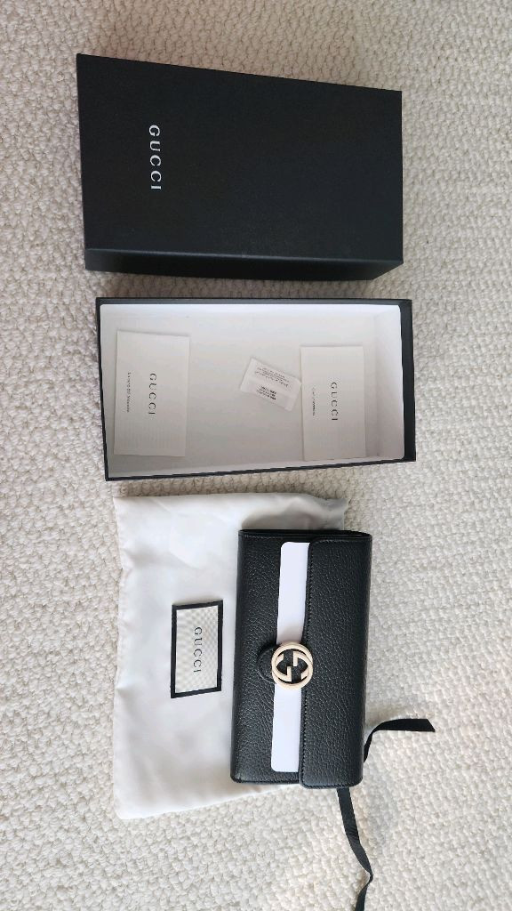 구찌 GG 인터로킹 장지갑 블랙 이미지