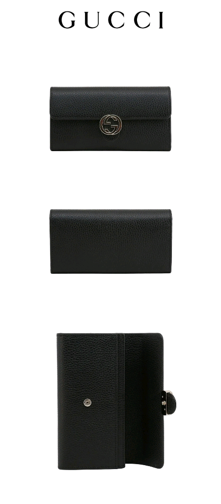 구찌 GG 인터로킹 장지갑 블랙 이미지
