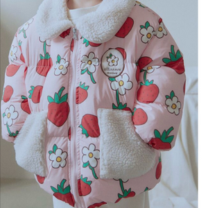 로아앤제인 딸기 패딩점퍼 110 최상급