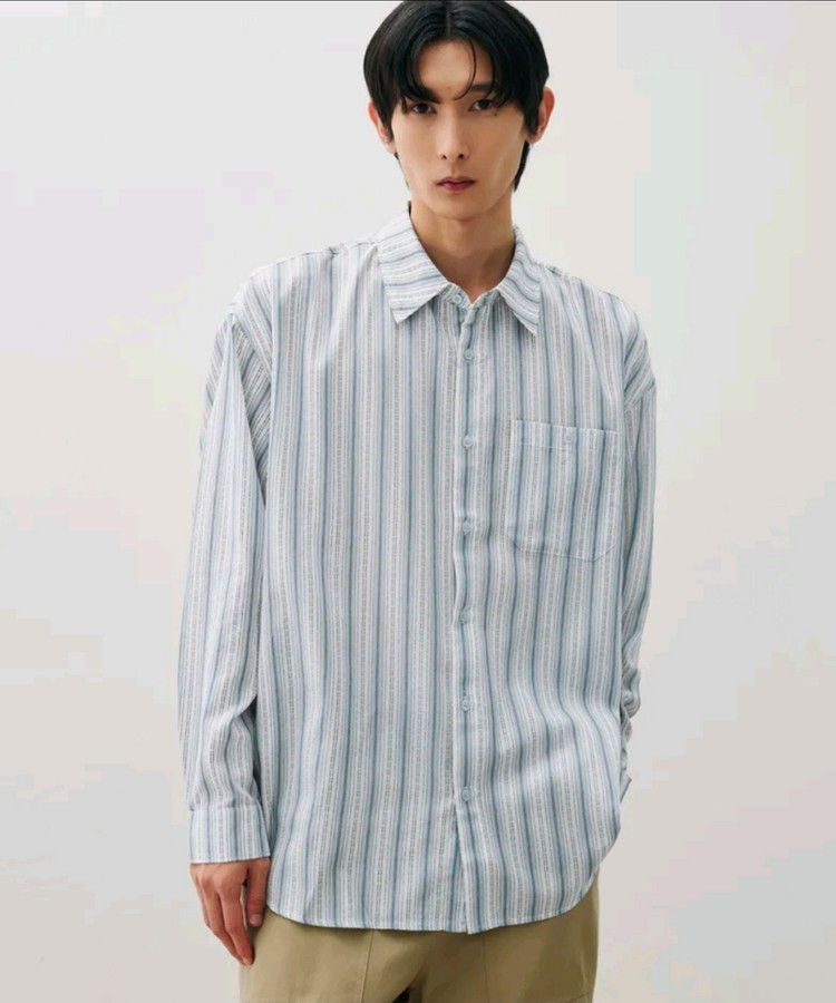 드로우핏 헤이지 펜슬 스트라이프 셔츠 L--1
