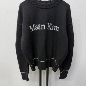 정품) 마뗑킴 25ss 블랙 오버핏 니트 스웨터 S