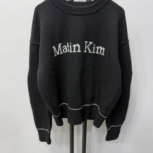 정품) 마뗑킴 25ss 블랙 오버핏 니트 스웨터 S
