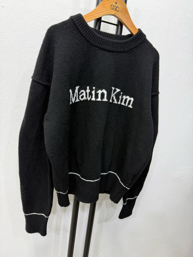 정품) 마뗑킴 25ss 블랙 오버핏 니트 스웨터 S--1