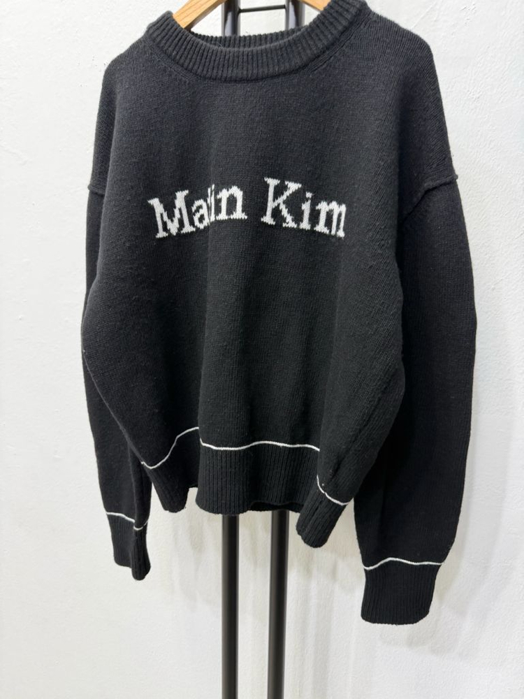 정품) 마뗑킴 25ss 블랙 오버핏 니트 스웨터 S--2