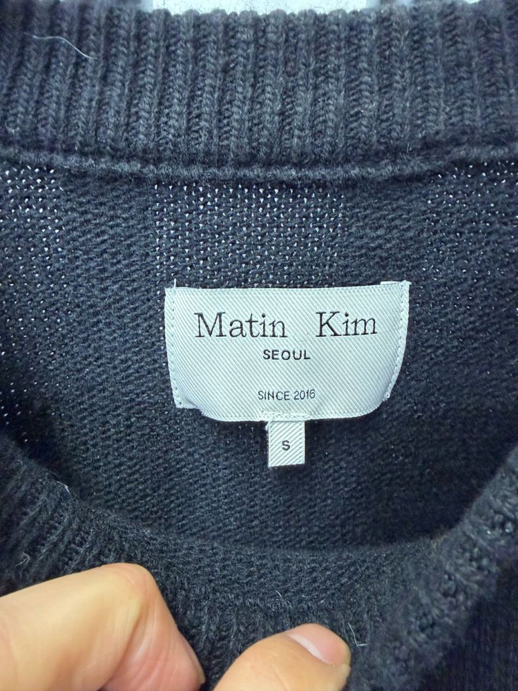 정품) 마뗑킴 25ss 블랙 오버핏 니트 스웨터 S--4