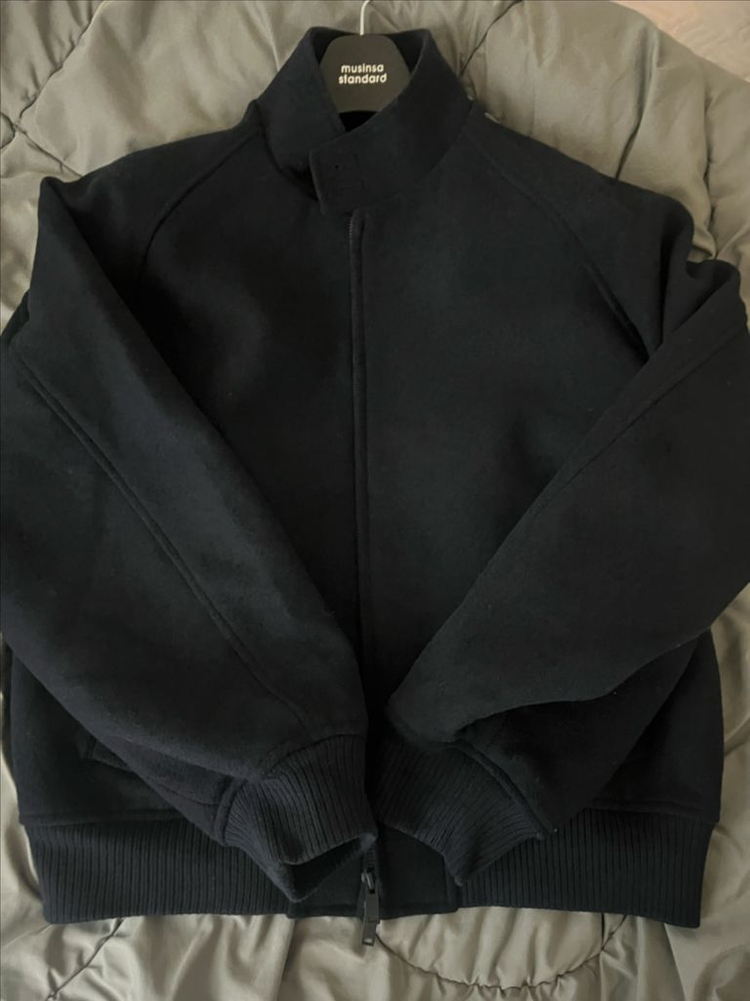 무탠다드 울 블렌드 해링턴자켓 네이비 L 이미지