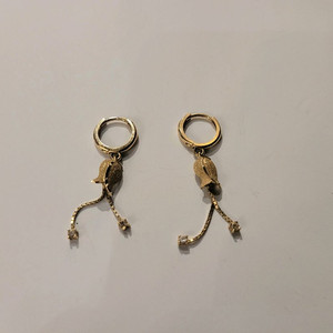 여성)14k 장미 펜던트 귀걸이 이미지