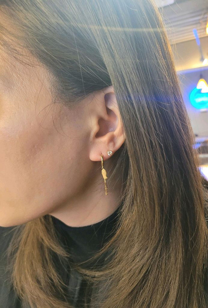 여성)14k 장미 펜던트 귀걸이 이미지