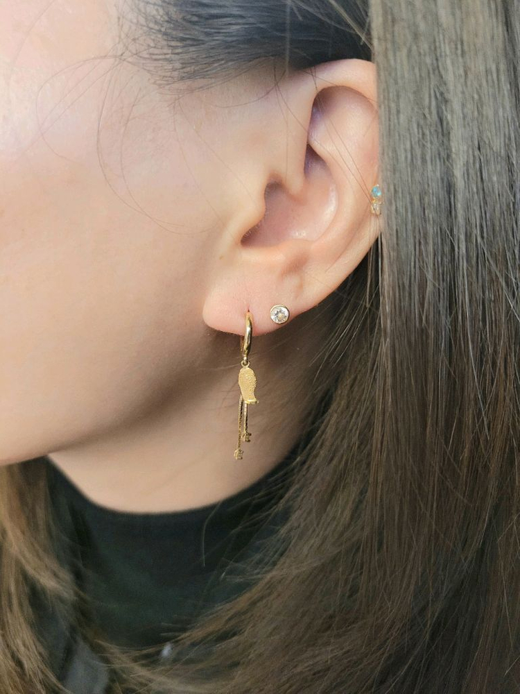 여성)14k 장미 펜던트 귀걸이 이미지