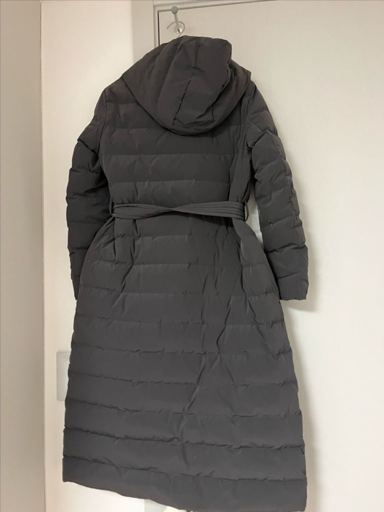 띠어리 롱 덕다운 벨티드 패딩 차콜s 이미지