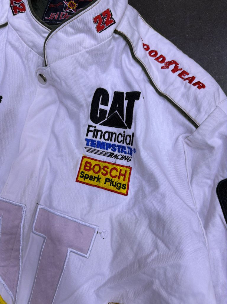 나스카 올드스쿨 CAT 스폰서 자수 패치 코튼 레이싱 자켓 L 이미지