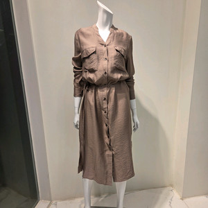 봄원피스(새상품/실물갑) 은은한 펄감 모카브라운 셔츠 원피스 직거래/택배 OK