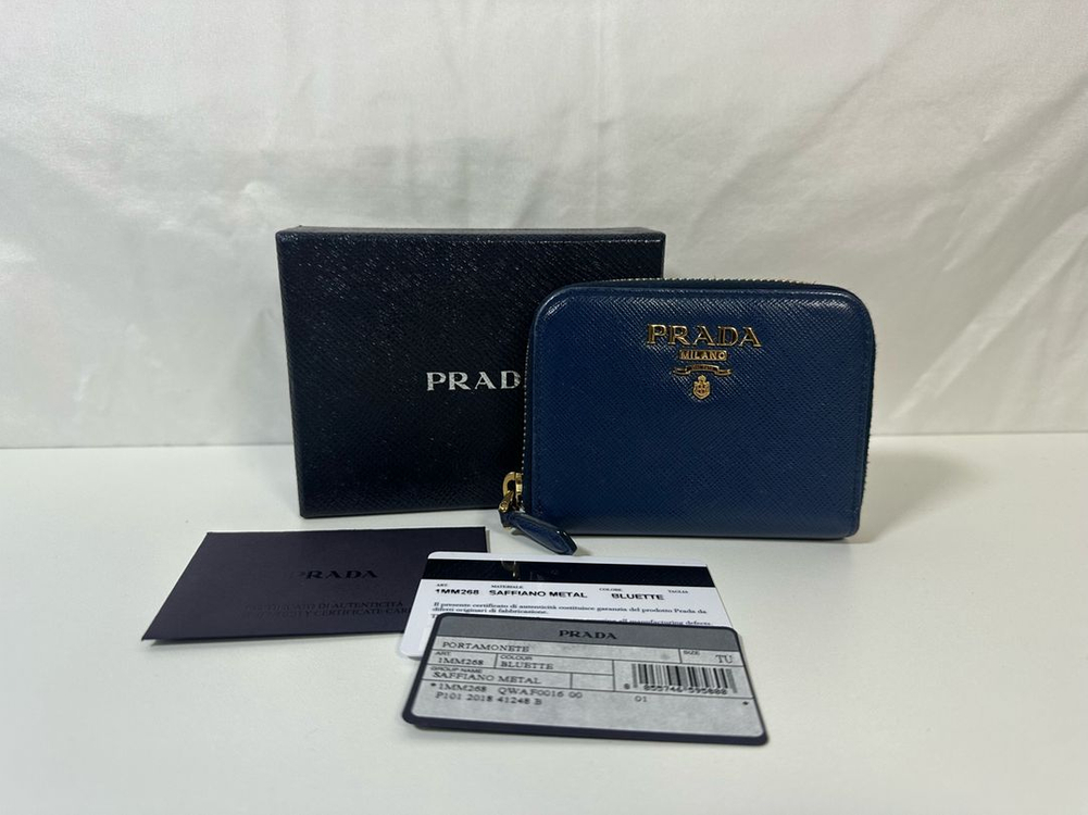 프라다 지퍼 카드지갑 딥블루(OS)--0