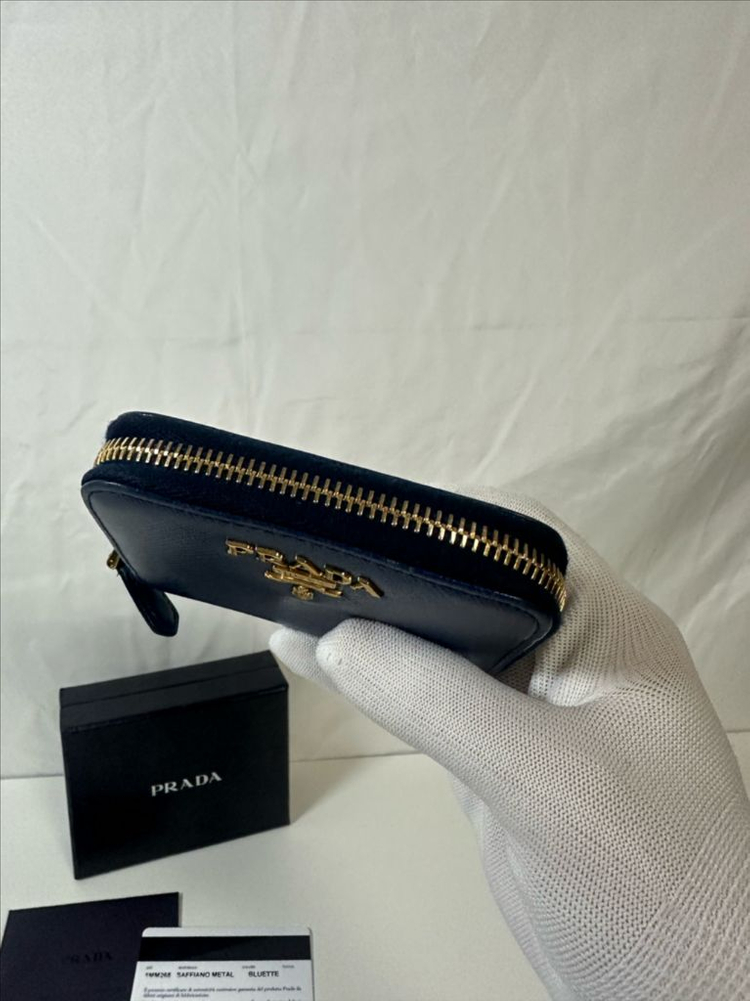 프라다 지퍼 카드지갑 딥블루(OS)--2