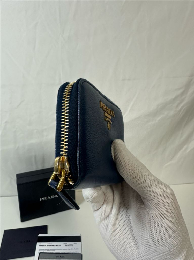 프라다 지퍼 카드지갑 딥블루(OS)--3