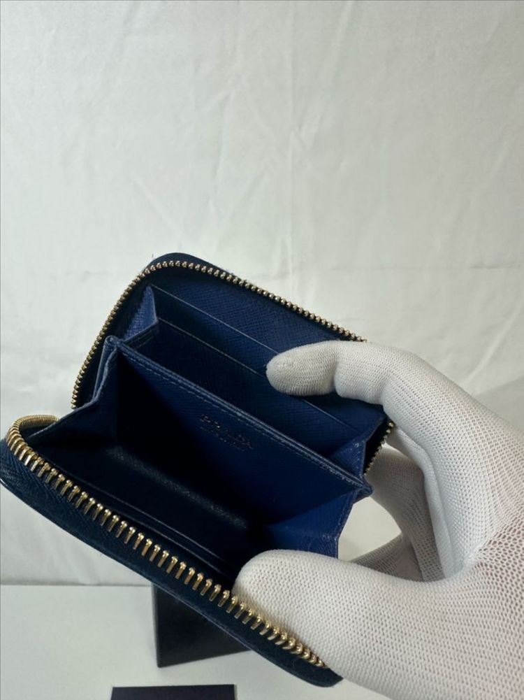 프라다 지퍼 카드지갑 딥블루(OS)--9