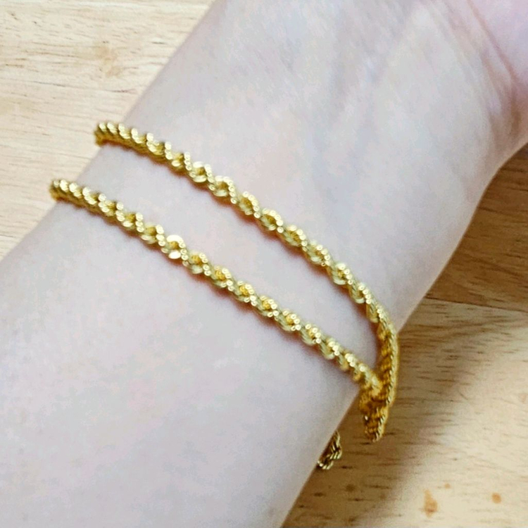 18k 골드 이태리 로프체인 목걸이 50cm 이미지