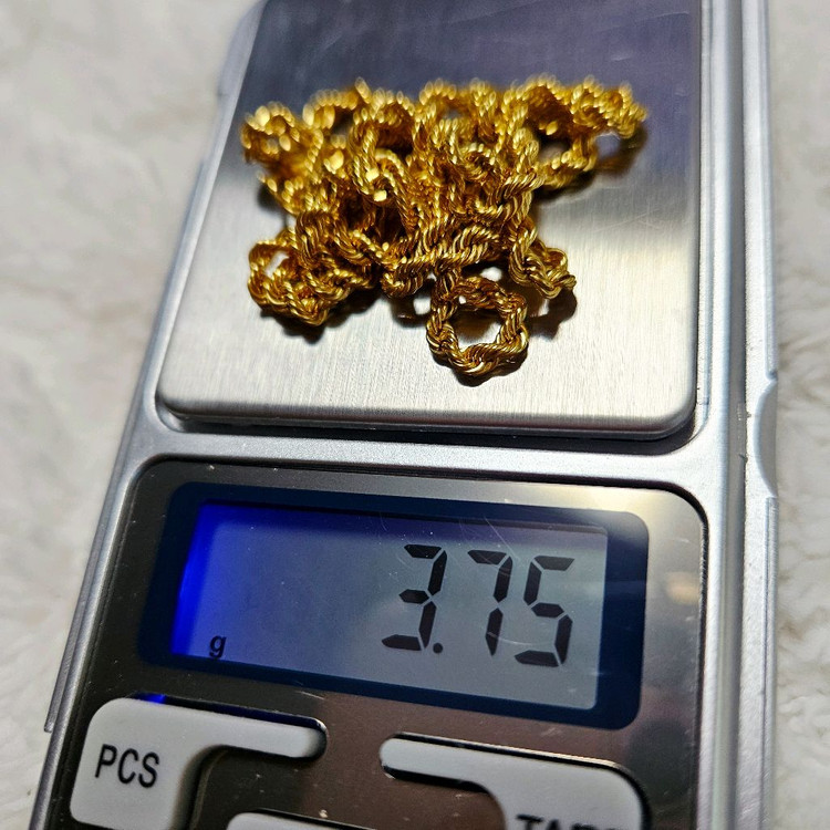 18k 골드 이태리 로프체인 목걸이 50cm 이미지