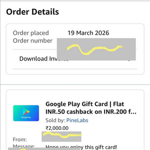 인도 구글 플레이 스토어 기프트카드 2000루피 (32000원)>25000원