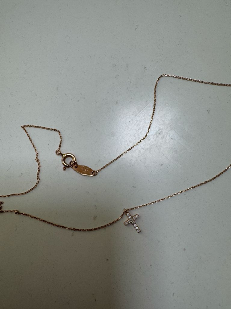 스톤헨지 미니십자가 목걸이 14k 이미지