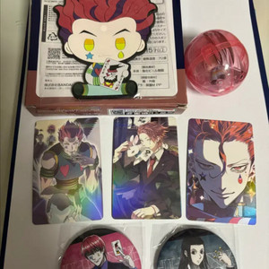 헌터헌터 헌헌 메지루시 코스터/히소카 이르미 정장 펄 캔뱃지 일괄/ 덤 포카 이미지